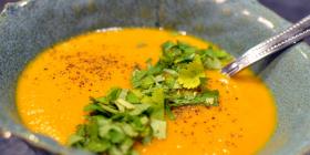 soupe de carottes et patate douce à la coriandre